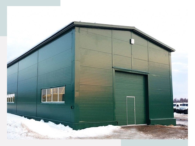 Двускатные ангары в Губахе