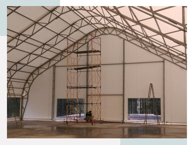 Шатровые ангары в Губахе