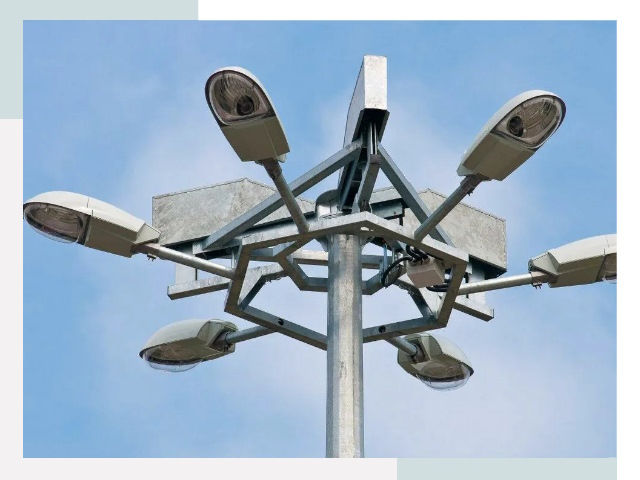 Монтаж осветительных мачт в Губахе